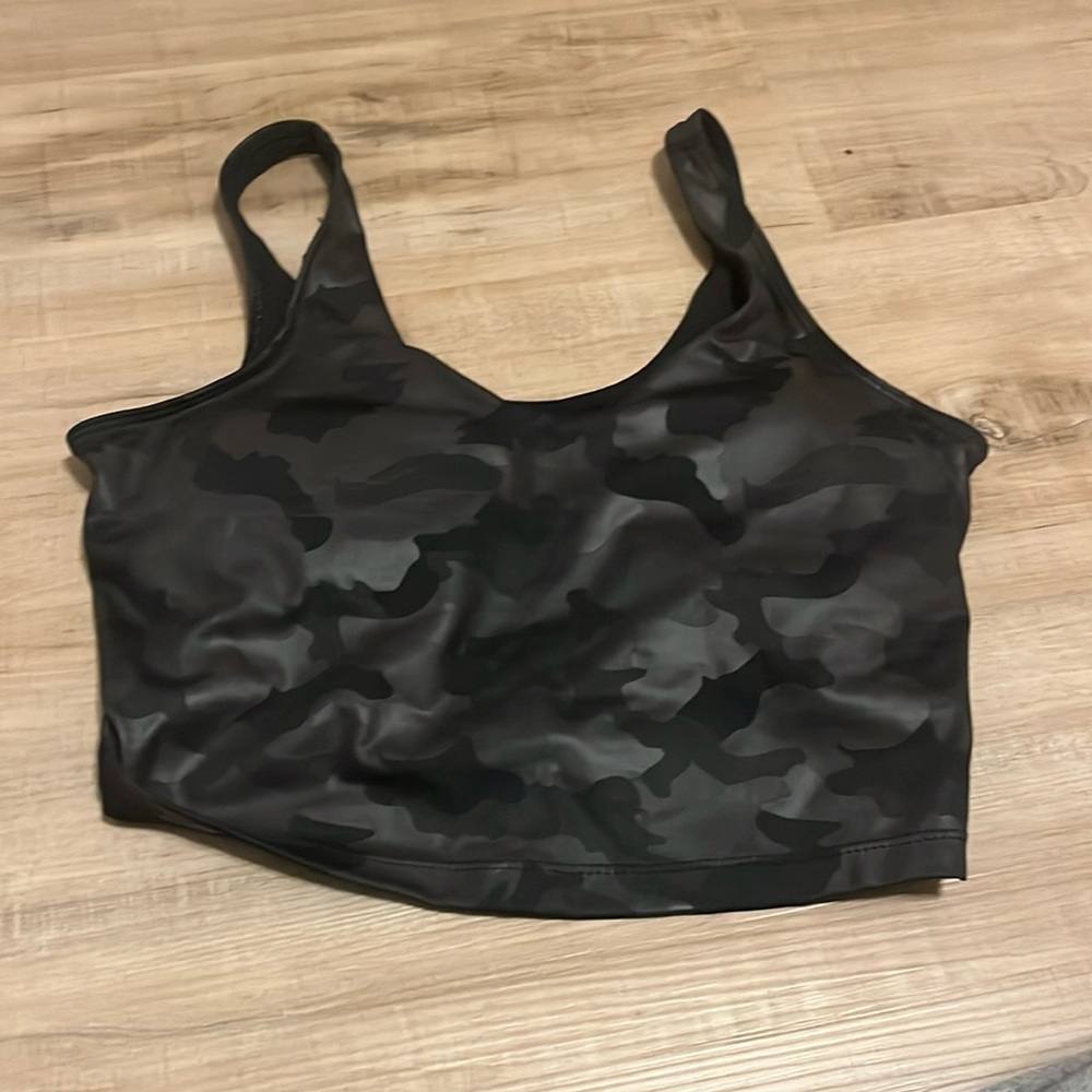 Yogalicious Black camo tank with built in bra